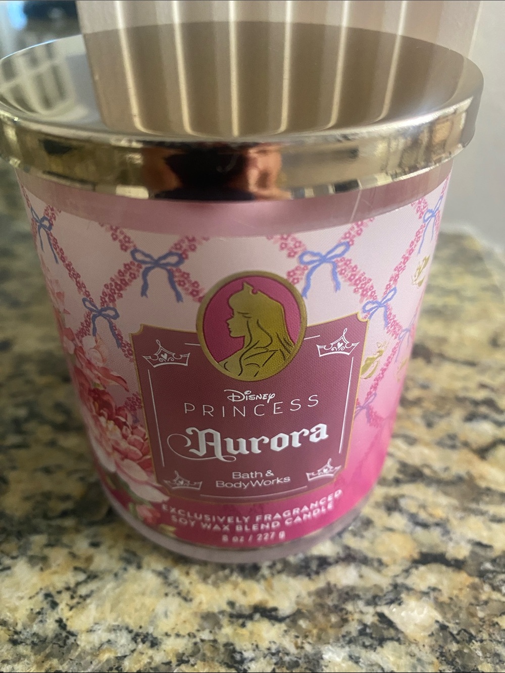 Bath & Body Works Princess Aurora single wick Candle rose & sandalwood NWT 8 oz